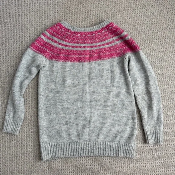 Fair Isle Pink & Gray Sweater - Picture 4 of 4